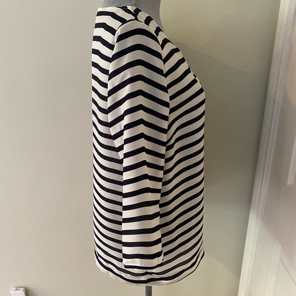 Zara Basics Blue and White Striped Blouse - Picture 2 of 5
